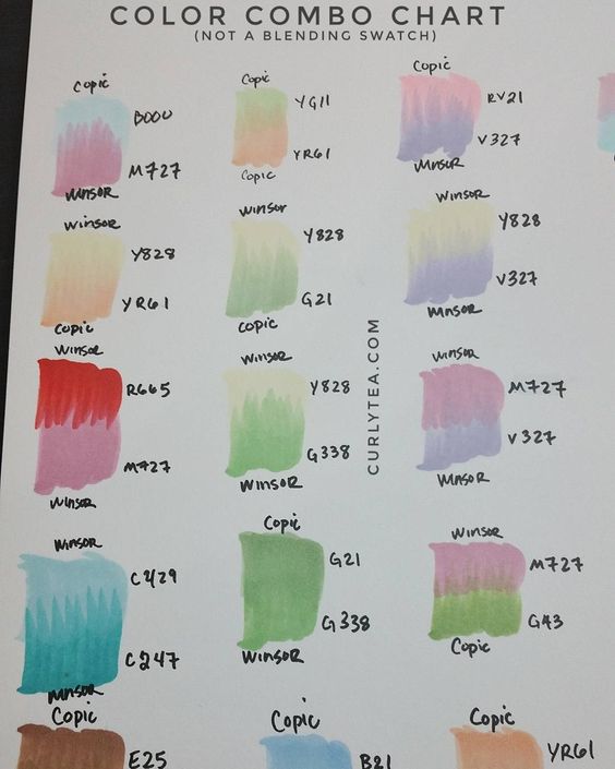 Copic Color Combination Chart